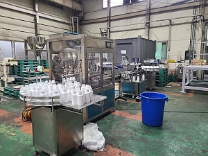 액상비료 전자동 충진·캡핑·라벨링 자동화라인 설치사례/충진포장라인설비/자동충진포장기계